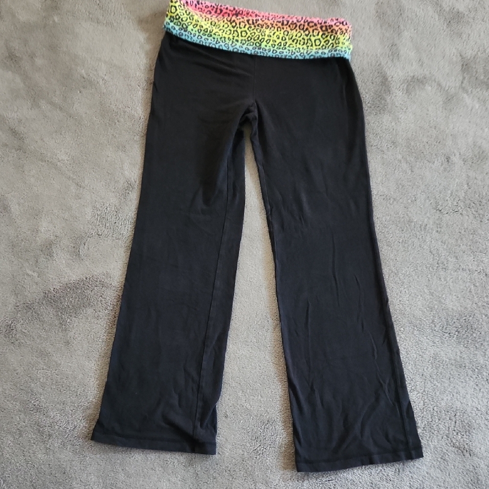 No Boundaries Black Pants with Multicolor Leopard Print Waistband